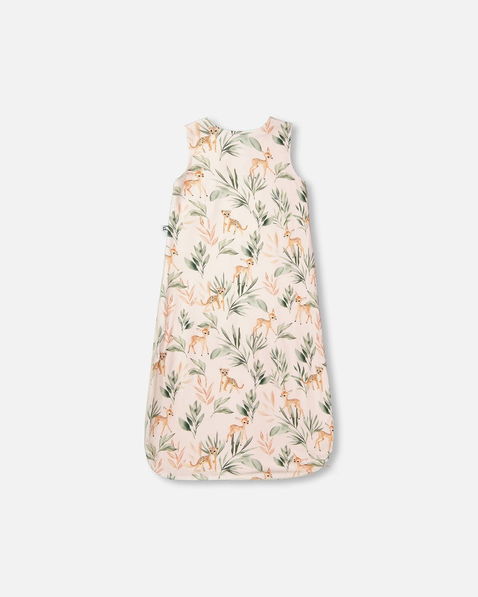 Organic Cotton Jersey Muslin Sleep Sack Peach Deer Print Sleep Bags deux par deux