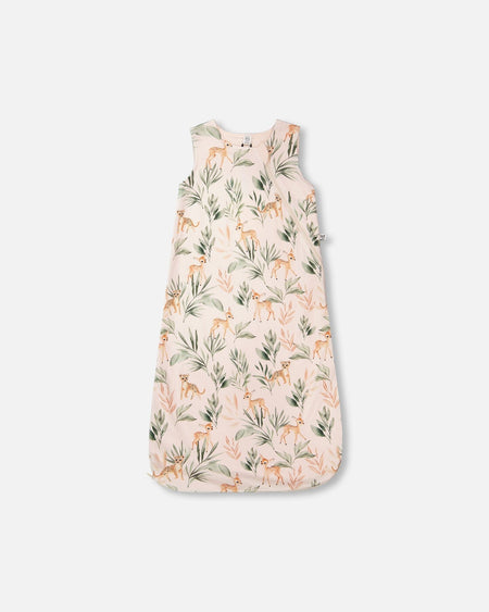 Organic Cotton Jersey Muslin Sleep Sack Peach Deer Print Sleep Bags deux par deux
