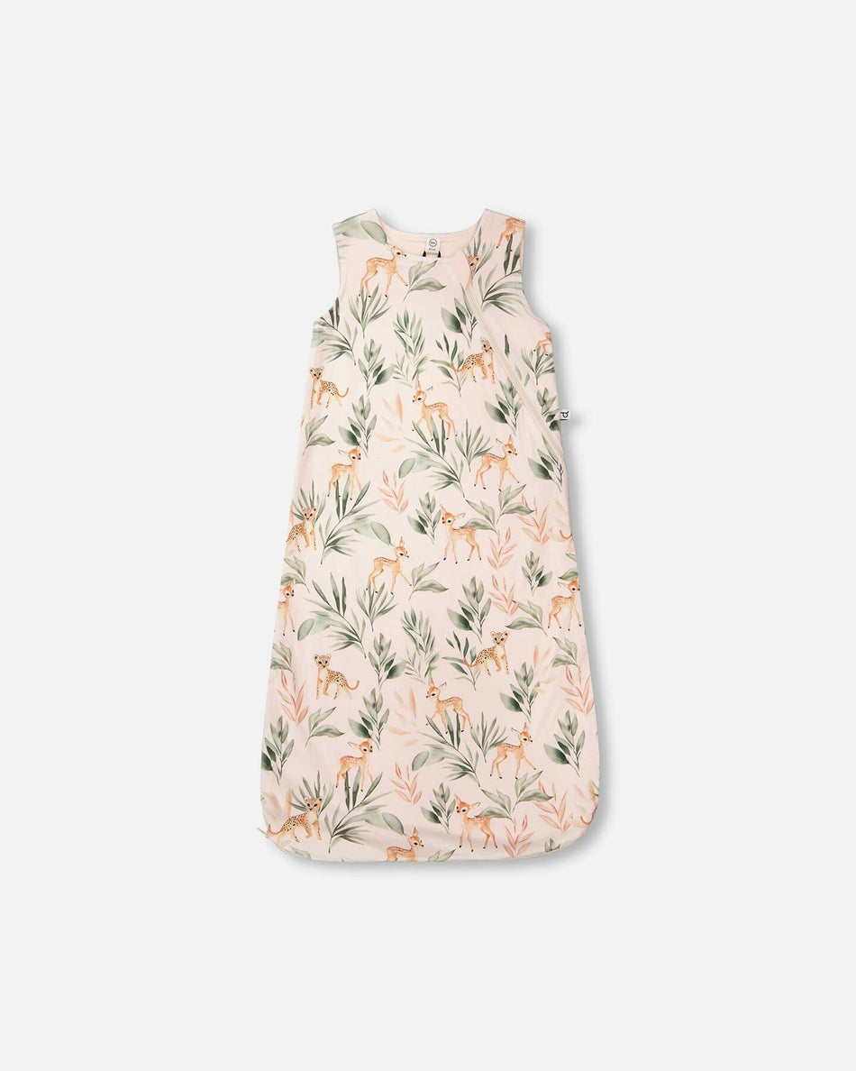 Organic Cotton Jersey Muslin Sleep Sack Peach Deer Print Sleep Bags deux par deux