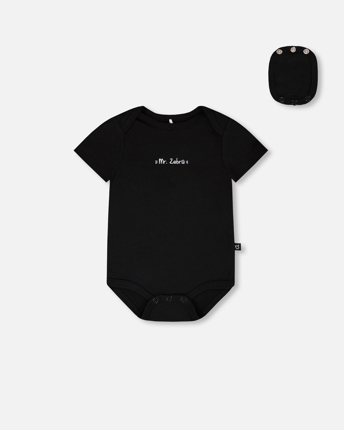 Evolutive Organic Cotton Jersey "Mister Zebra" Onesie Black Clothing - Infant deux par deux