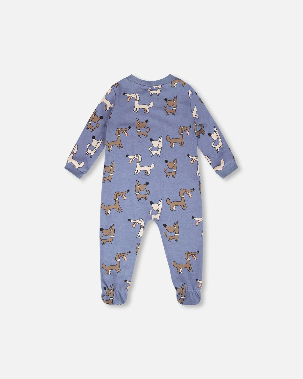 Organic Cotton Baby One-Piece Pyjama Blue Dog Print Sleep Bags deux par deux