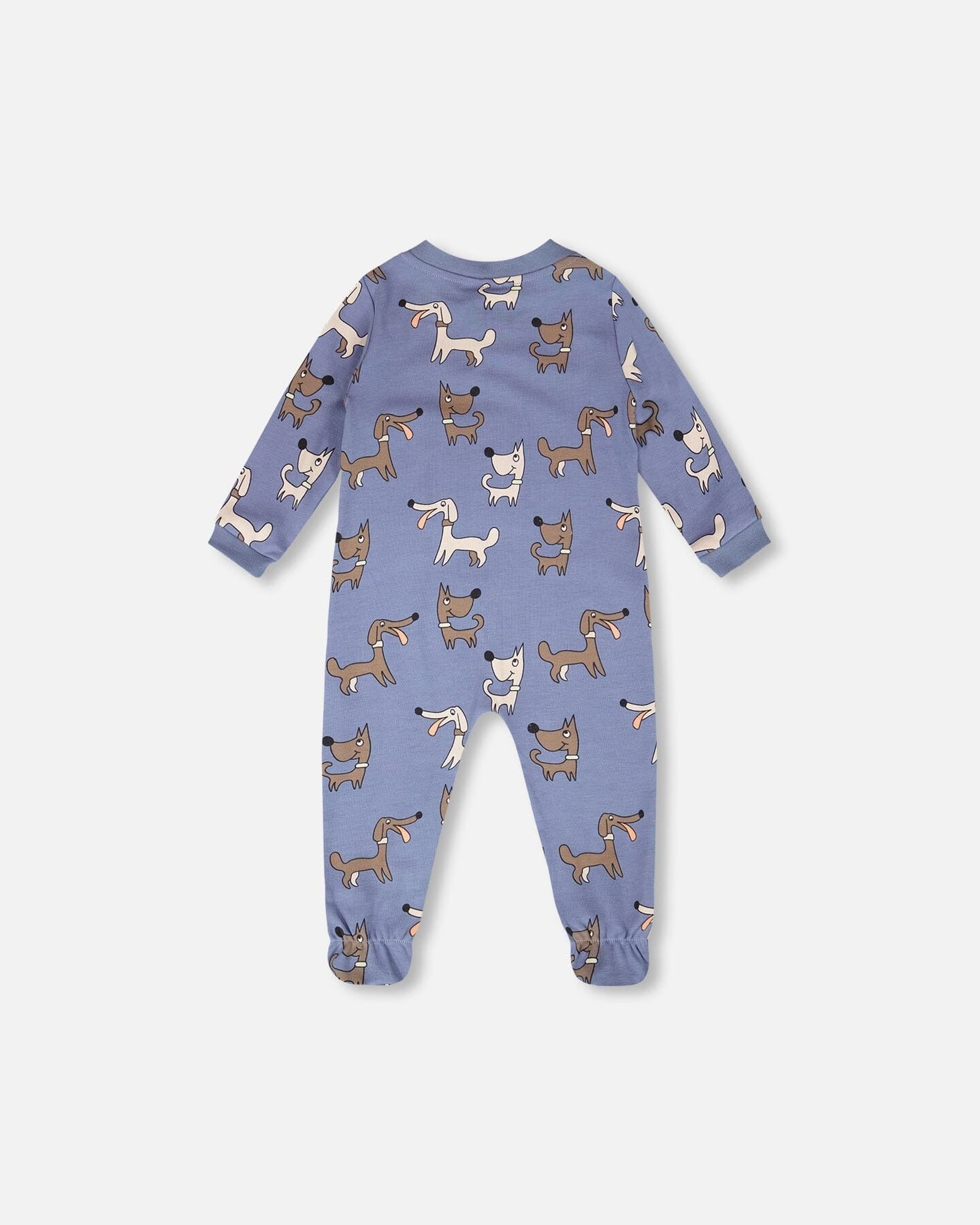Organic Cotton Baby One-Piece Pyjama Blue Dog Print Sleep Bags deux par deux