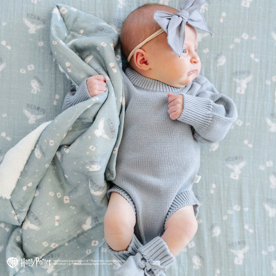 Saranoni Wizarding World™ Charm Muslin / Lush Mini Blanket Toddler Blankets & Quilts Saranoni Hedwig