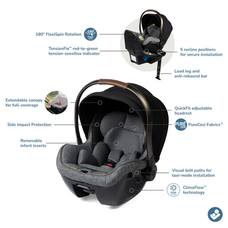 maxi cosi car seat infant insert Maxi Cosi Peri 180 Rotating Infant Car Seat - Onyx Wonder
