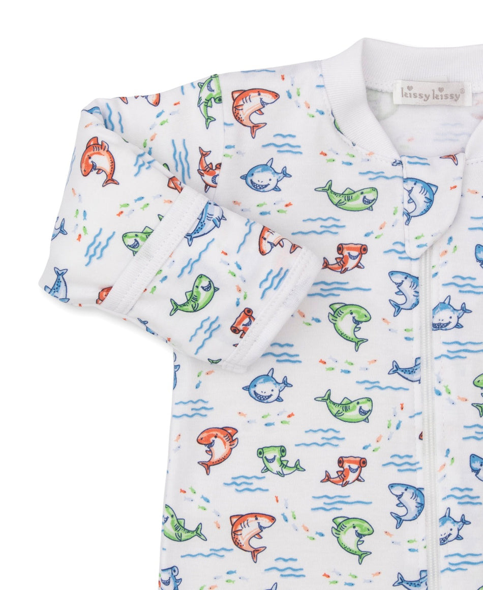 Shark Grins Zip Footie