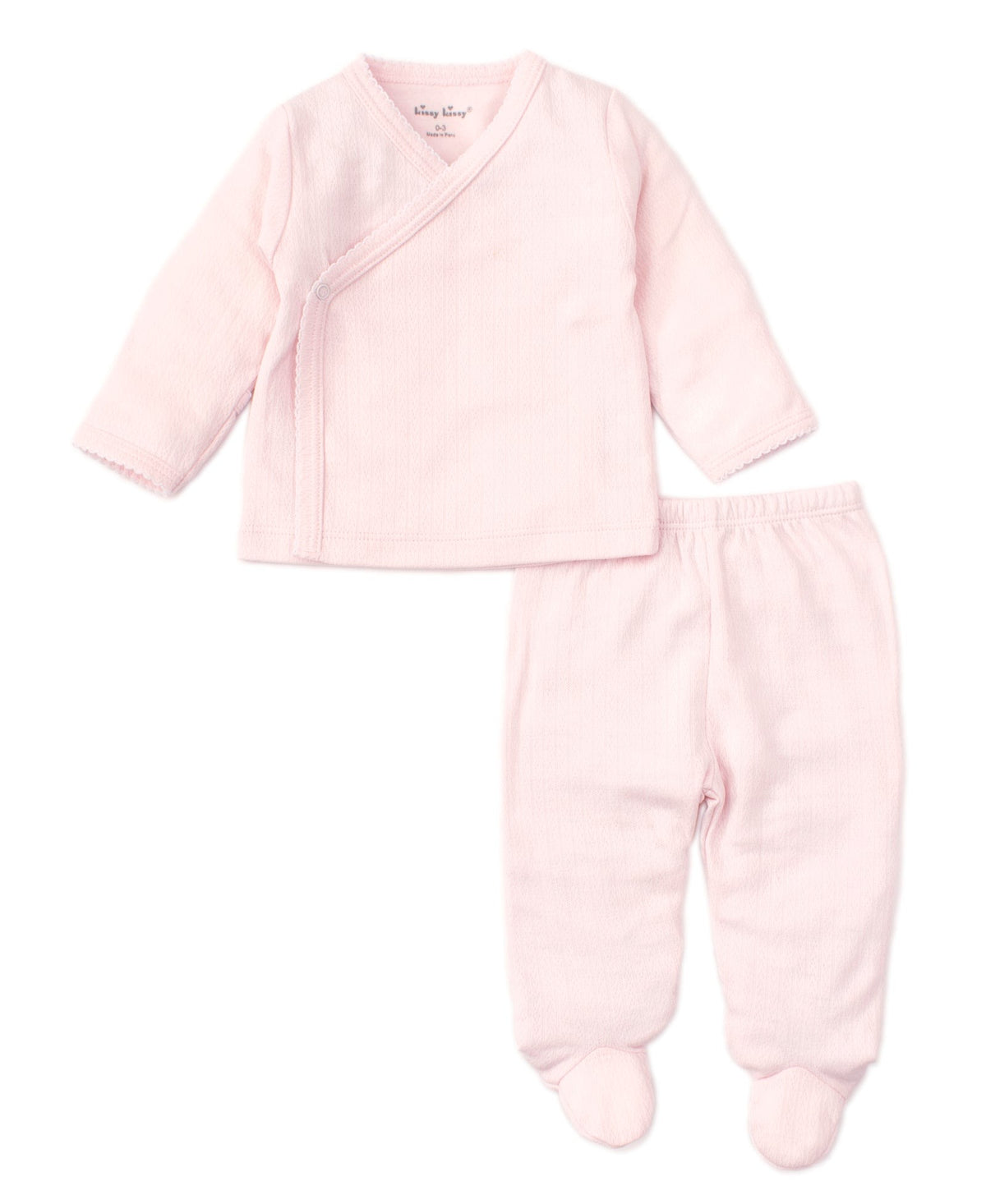 Pointelle Cross Tee and Pant Set Clothing - Infant Kissy Kissy Pink Premie