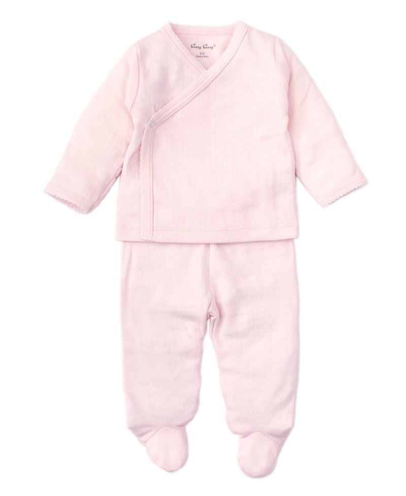Pointelle Cross Tee and Pant Set Clothing - Infant Kissy Kissy