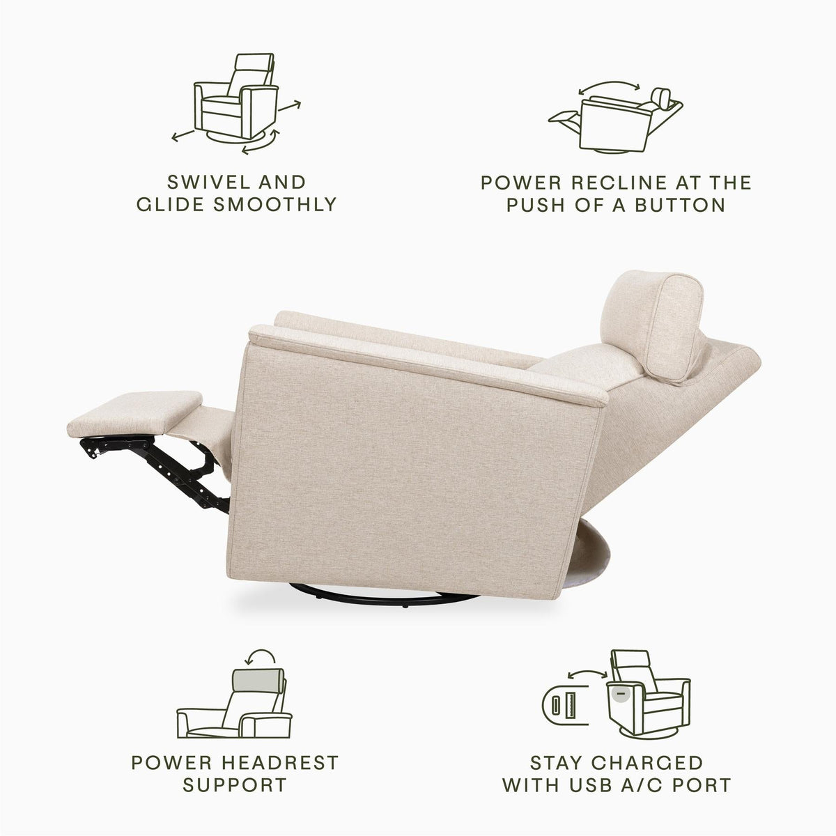Willa Plus Power Glider Recliner + Power Headrest Recliners Namesake