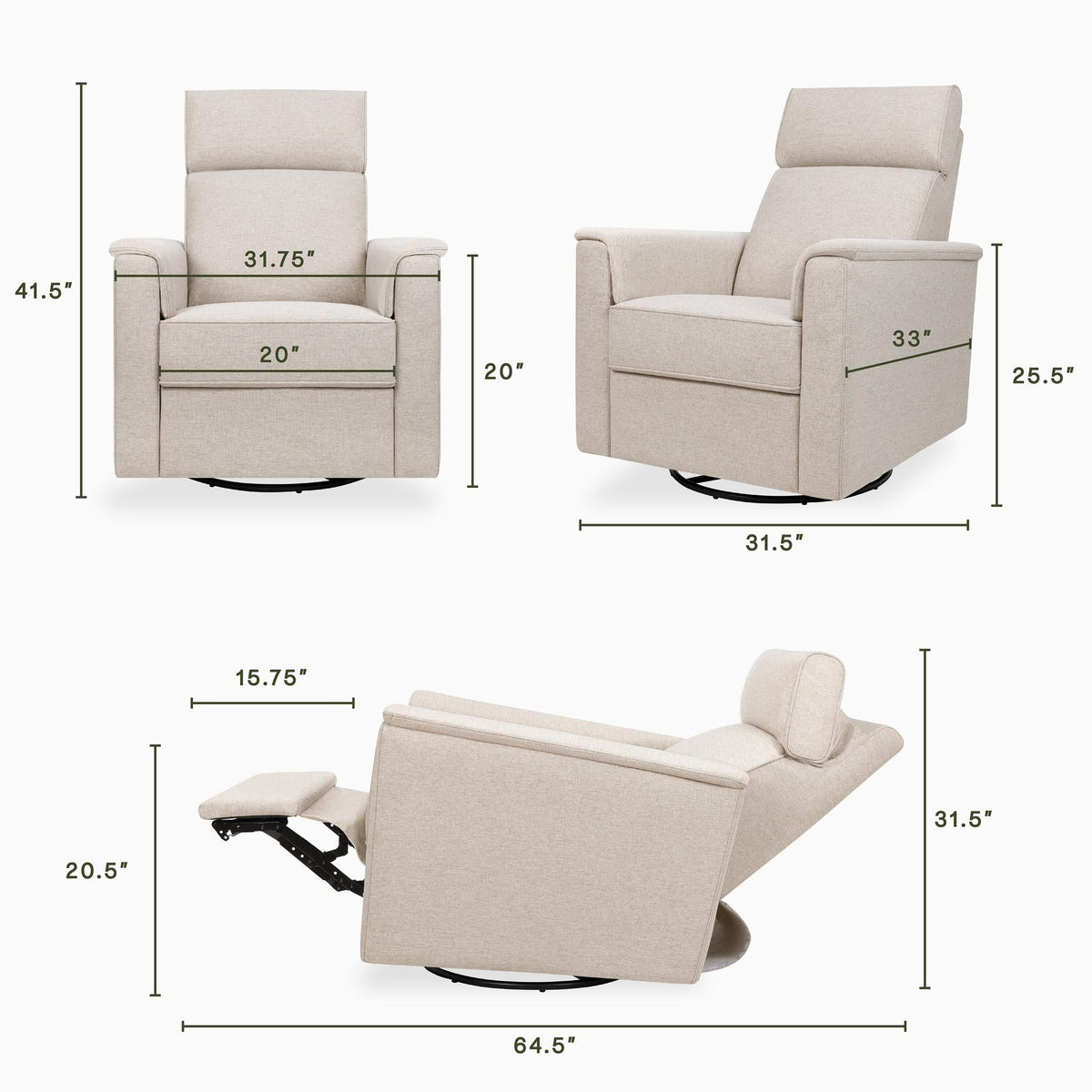 Willa Plus Power Glider Recliner + Power Headrest Recliners Namesake