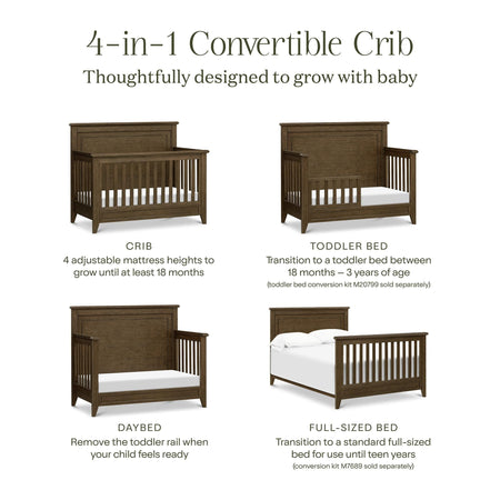 Monogram by Namesake Barrow Rustic 4-in-1 Convertible Flat Top Crib Convertible Cribs Namesake