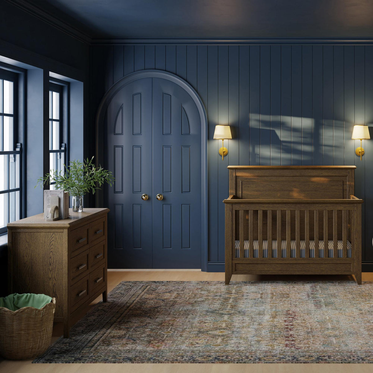 Monogram by Namesake Barrow Rustic 4-in-1 Convertible Flat Top Crib Convertible Cribs Namesake