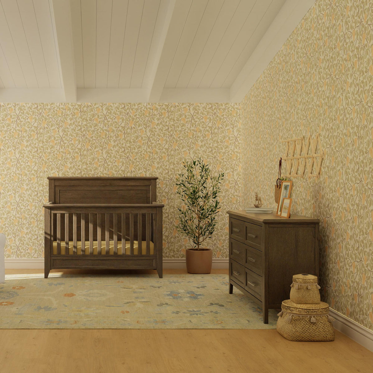 Monogram by Namesake Barrow Rustic 4-in-1 Convertible Flat Top Crib Convertible Cribs Namesake