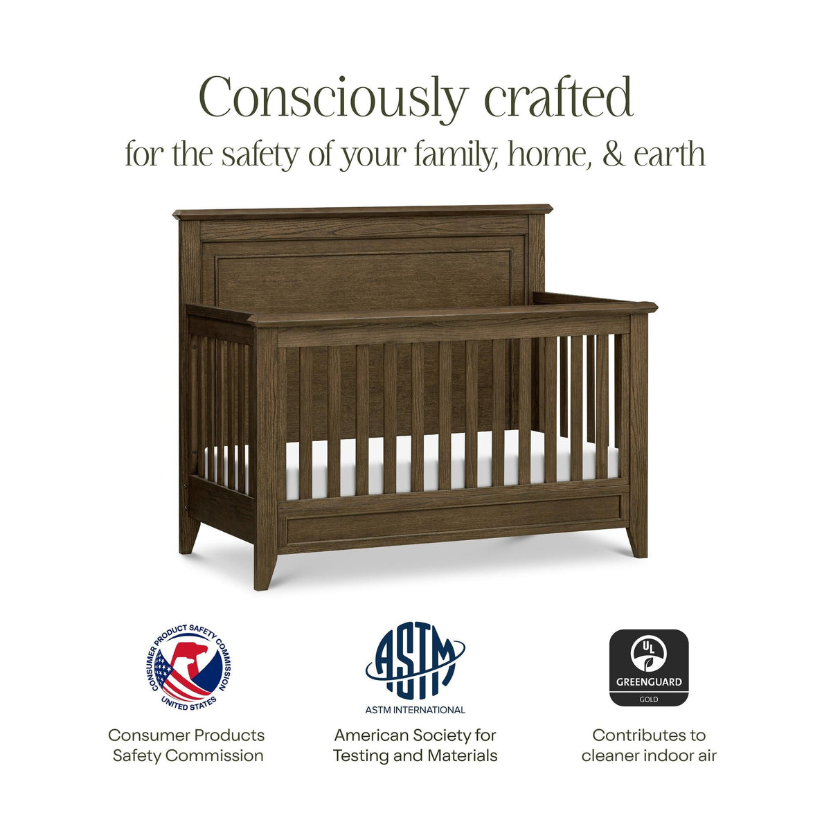 Monogram by Namesake Barrow Rustic 4-in-1 Convertible Flat Top Crib Convertible Cribs Namesake