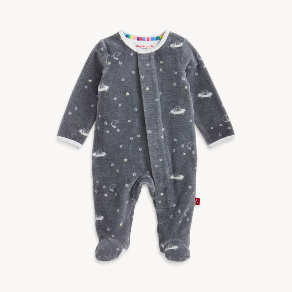 Bear in Space velour magnetic footie