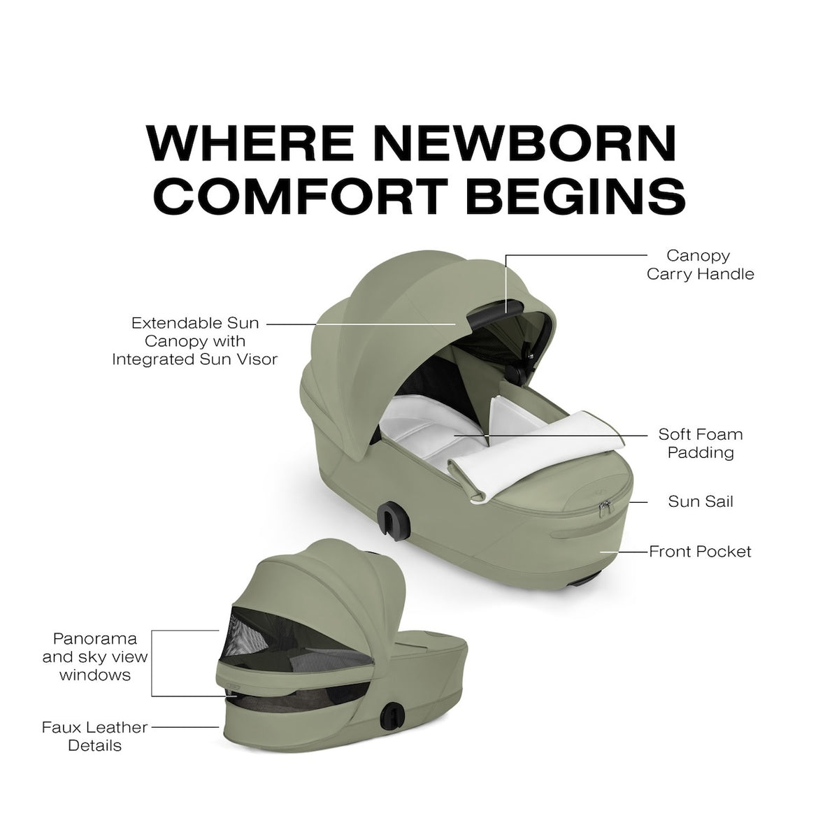 Foldable Lux Carry Cot for COYA / MIOS - Style Collection Stroller Accessories Cybex