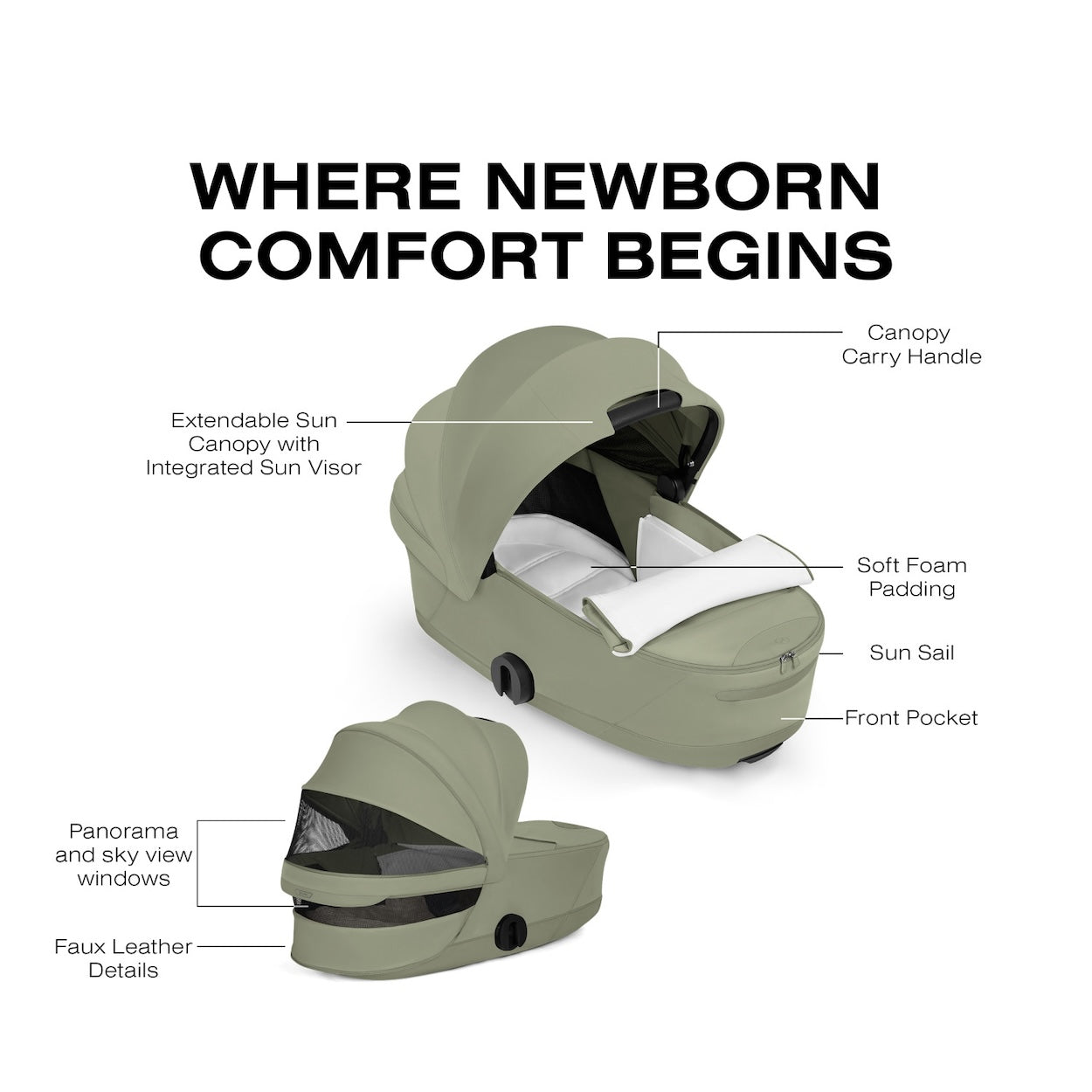 Foldable Lux Carry Cot for COYA / MIOS - Style Collection Stroller Accessories Cybex