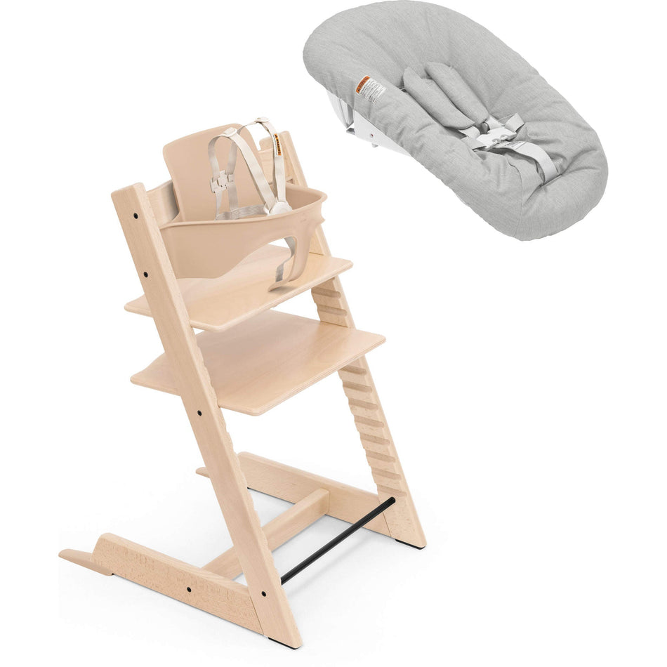 Tripp Trapp High Chair² with Newborn Set High Chairs Stokke Natural, Grey Newborn Set