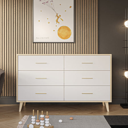 Romina New York Double Dresser Dressers Romina Furniture Bruno Antico Bianco Satinato