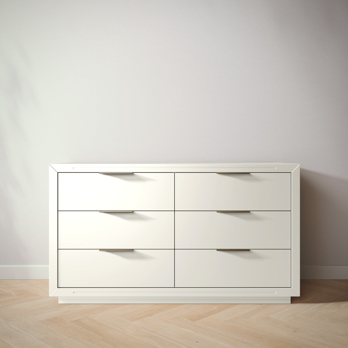 Romina Quadro Double Dresser Dressers Romina Furniture Bianco Satinato