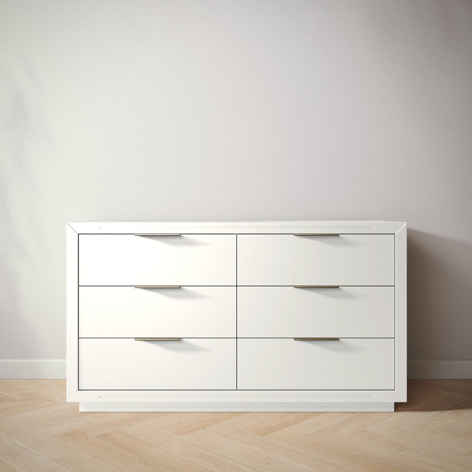 Romina Quadro Double Dresser Dressers Romina Furniture Solid White
