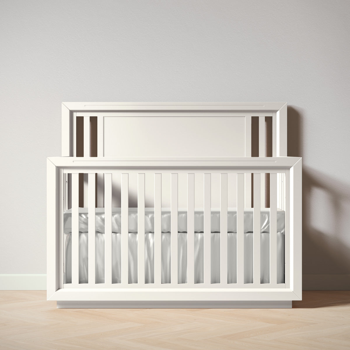 Romina Quadro Convertible Crib Cribs Romina Furniture Bianco Satinato