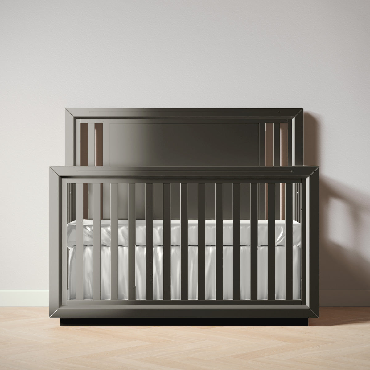 Romina Quadro Convertible Crib Cribs Romina Furniture Peppercorn