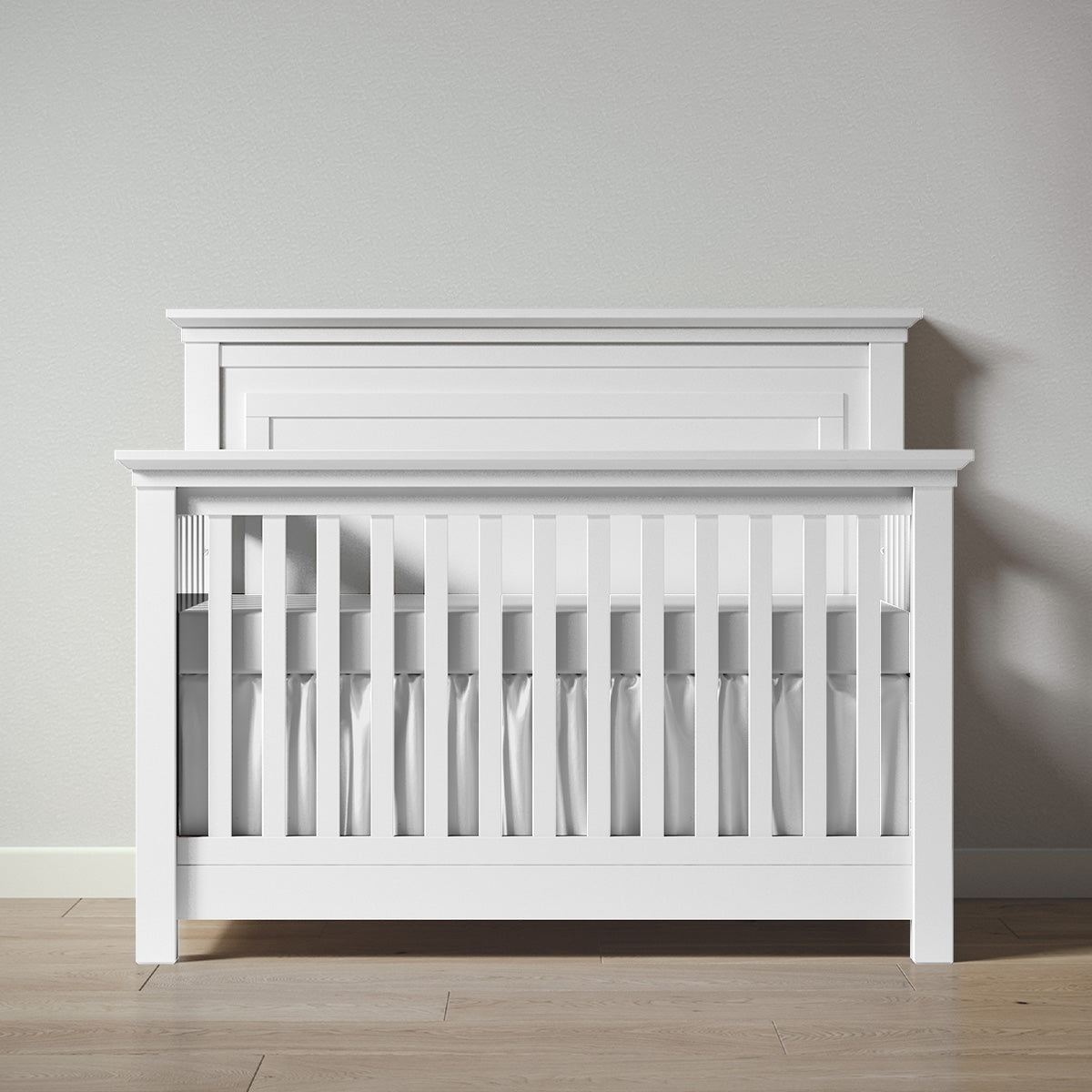 Romina Karisma Convertible Crib / Solid Back Cribs Romina Furniture Solid White