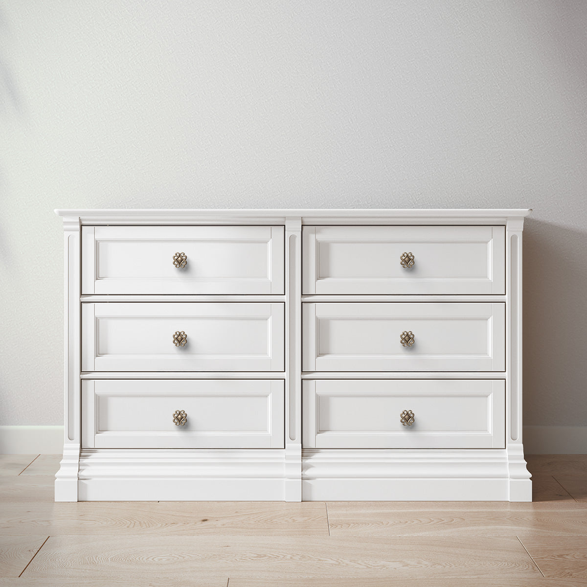Romina Imperio Double Dresser Dressers Romina Furniture Solid White Celtic Knot - Bronze