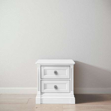 Romina Imperio Nightstand Nightstands Romina Furniture Solid White Celtic Knot - Pewter