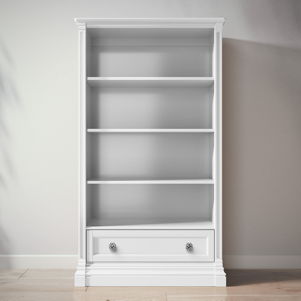 Romina Imperio Bookcase Bookcases Romina Furniture Solid White Celtic Knot - Pewter