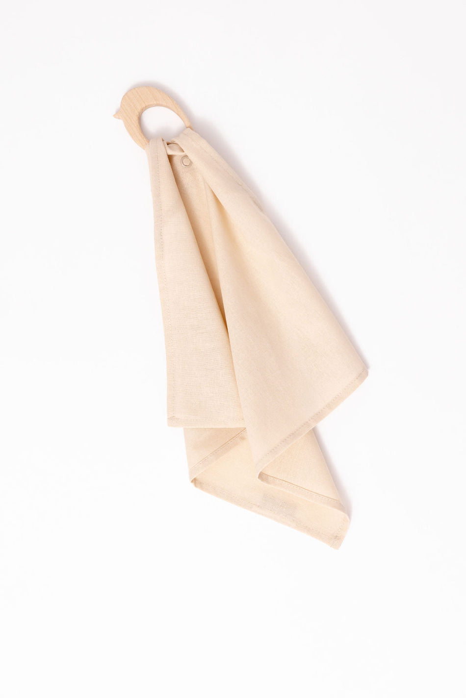 Sparrow - Linen + Maple Ring Teether Pacifiers & Teethers WildBird