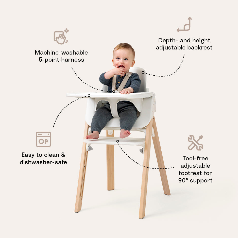 Stokke Steps High Chair - Black / Warm Brown – Destination Baby & Kids