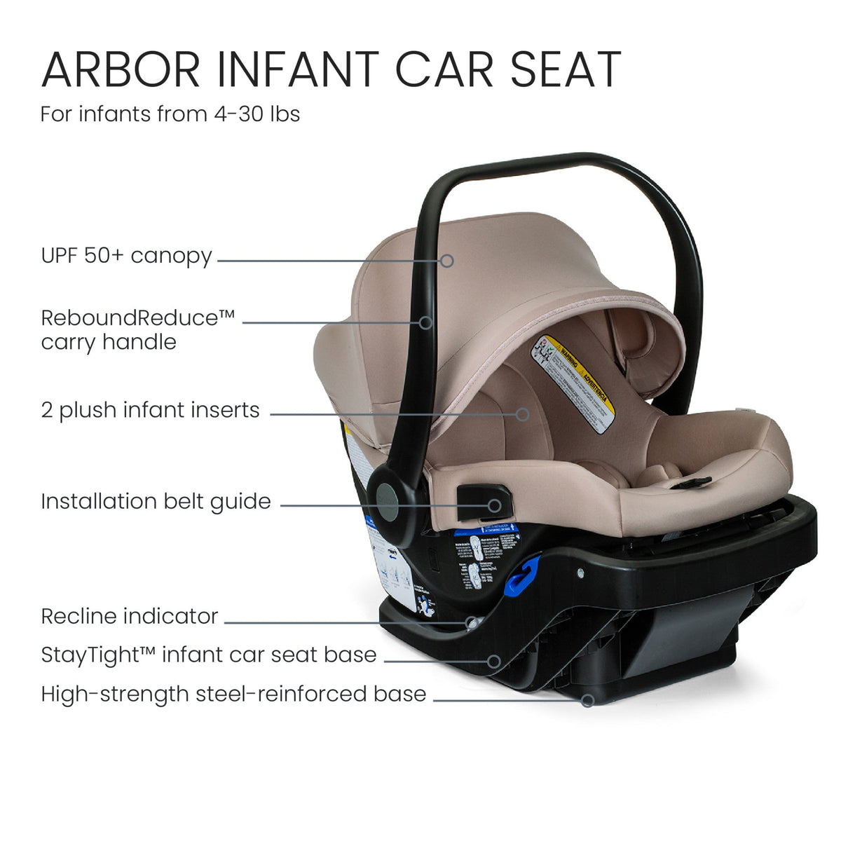 Phases Travel System with Arbor Infant Car Seat + StayTight Base Strollers - Travel Systems Britax