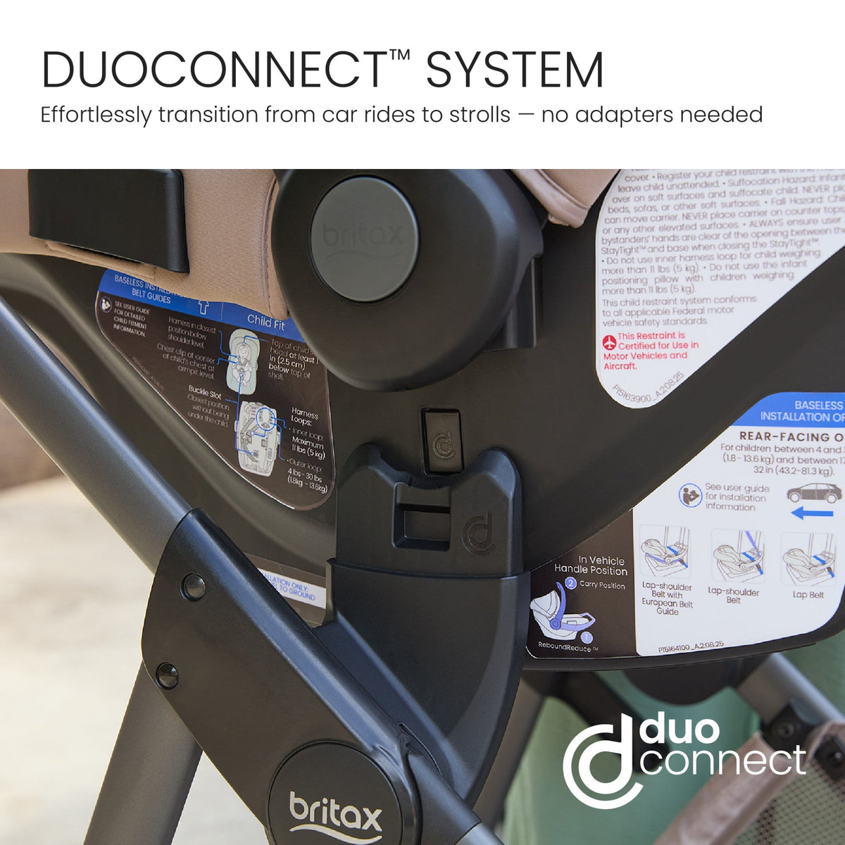 Phases Travel System with Arbor Infant Car Seat + StayTight Base Strollers - Travel Systems Britax