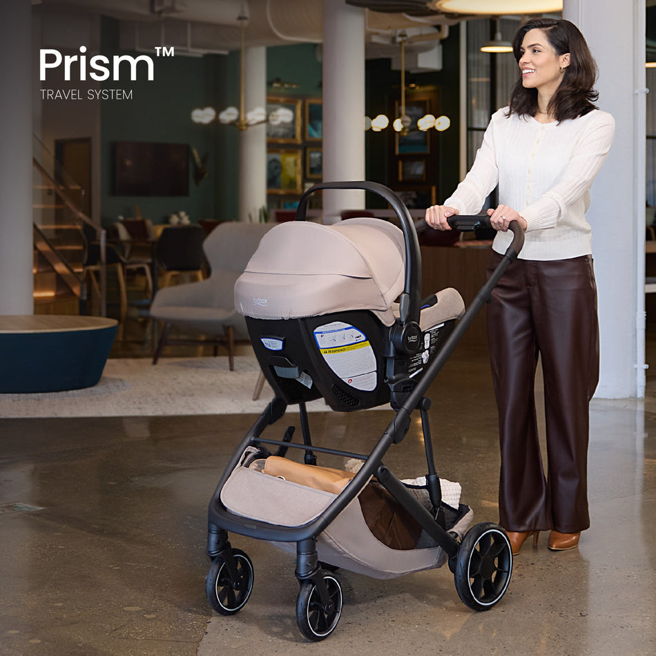 Prism Full-Size Travel System with Willow S Infant Car Seat + Alpine Base Strollers - Travel Systems Britax