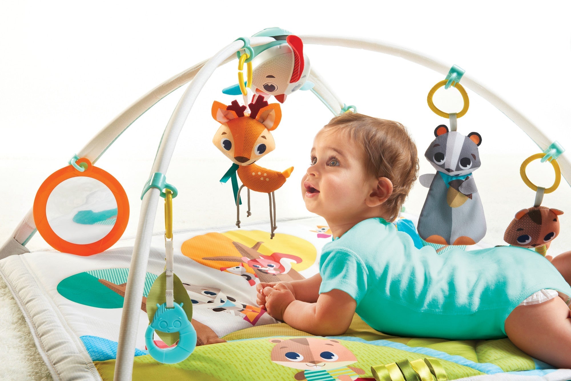 Into The Forest Gymini Deluxe Activity Gym Play Mat Mobiles Tiny Love