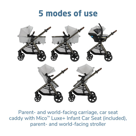 maxi-cosi zelia 5-in-1 modular travel system northern gray Maxi-Cosi Zelia Luxe+ 5-in-1 Modular Travel System
