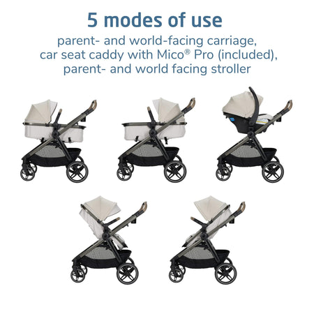 maxi cosi prams and pushchairs Maxi-Cosi Zelia Pro 5-in-1 Modular Travel System Caspian Caviar