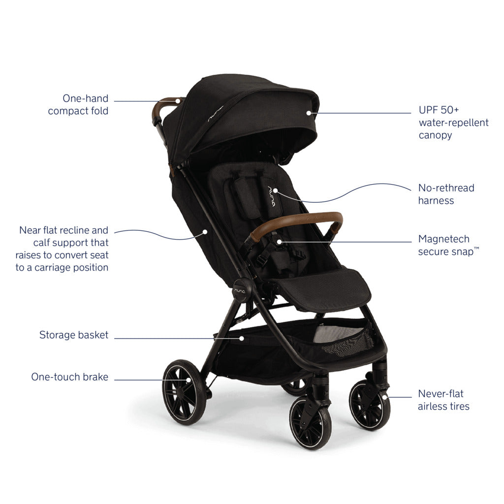 lightest travel system stroller TRVL LX Nuna Stroller Granite