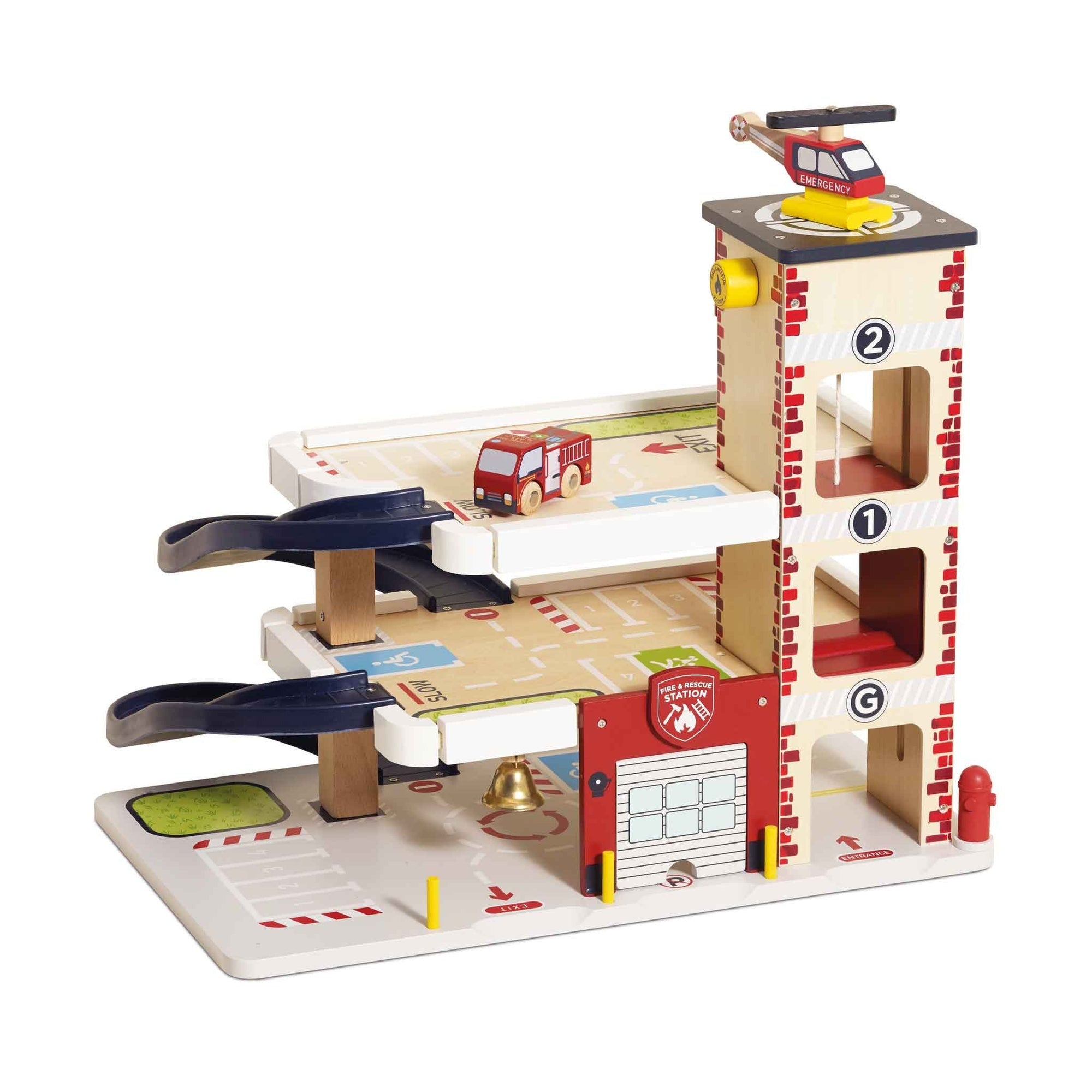 Le Toy Van Fire & Rescue Wooden Garage – Destination Baby & Kids