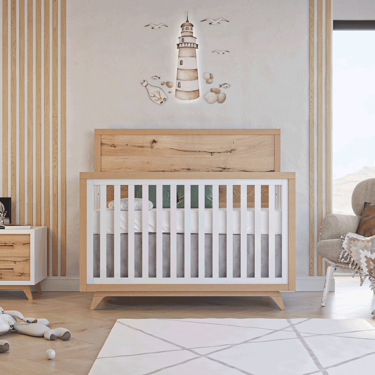 Romina Uptown Convertible Crib Cribs Romina Furniture