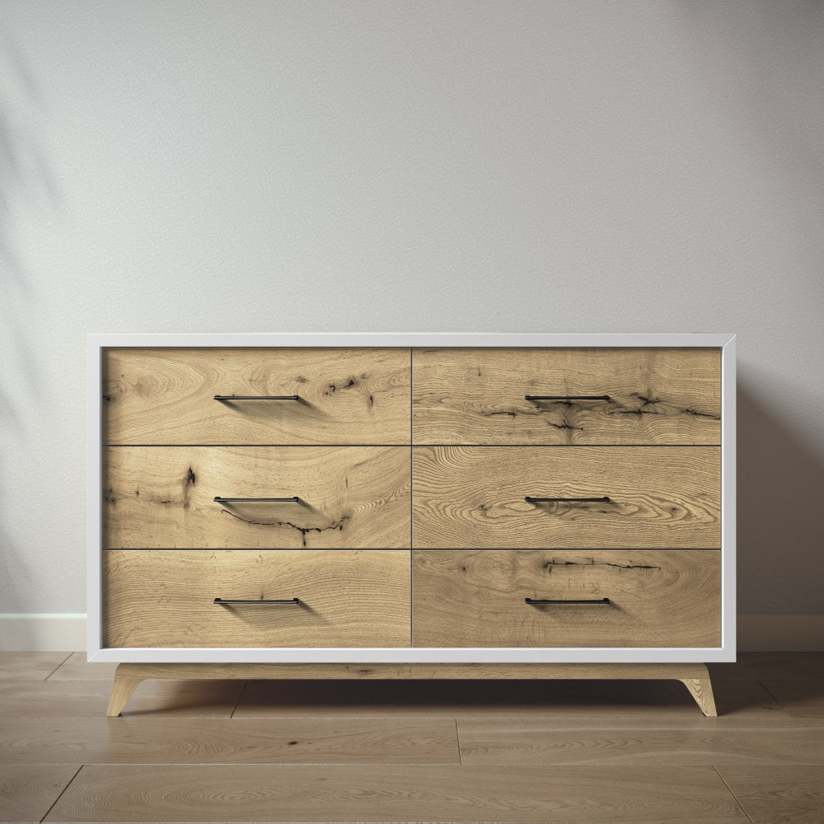Romina Uptown Double Dresser Dressers Romina Furniture Solid White Bar Handle - Matte Black