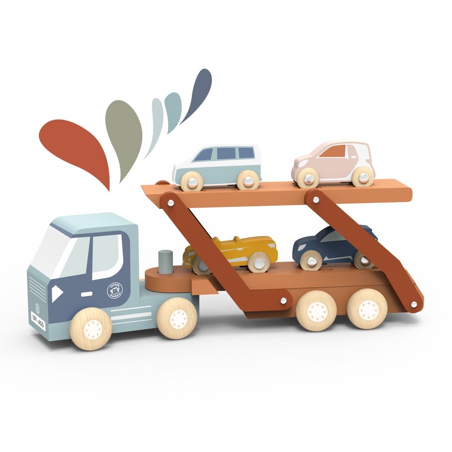 Car Carrier Truck With 4 Cars Activity Toys Speedy Monkey