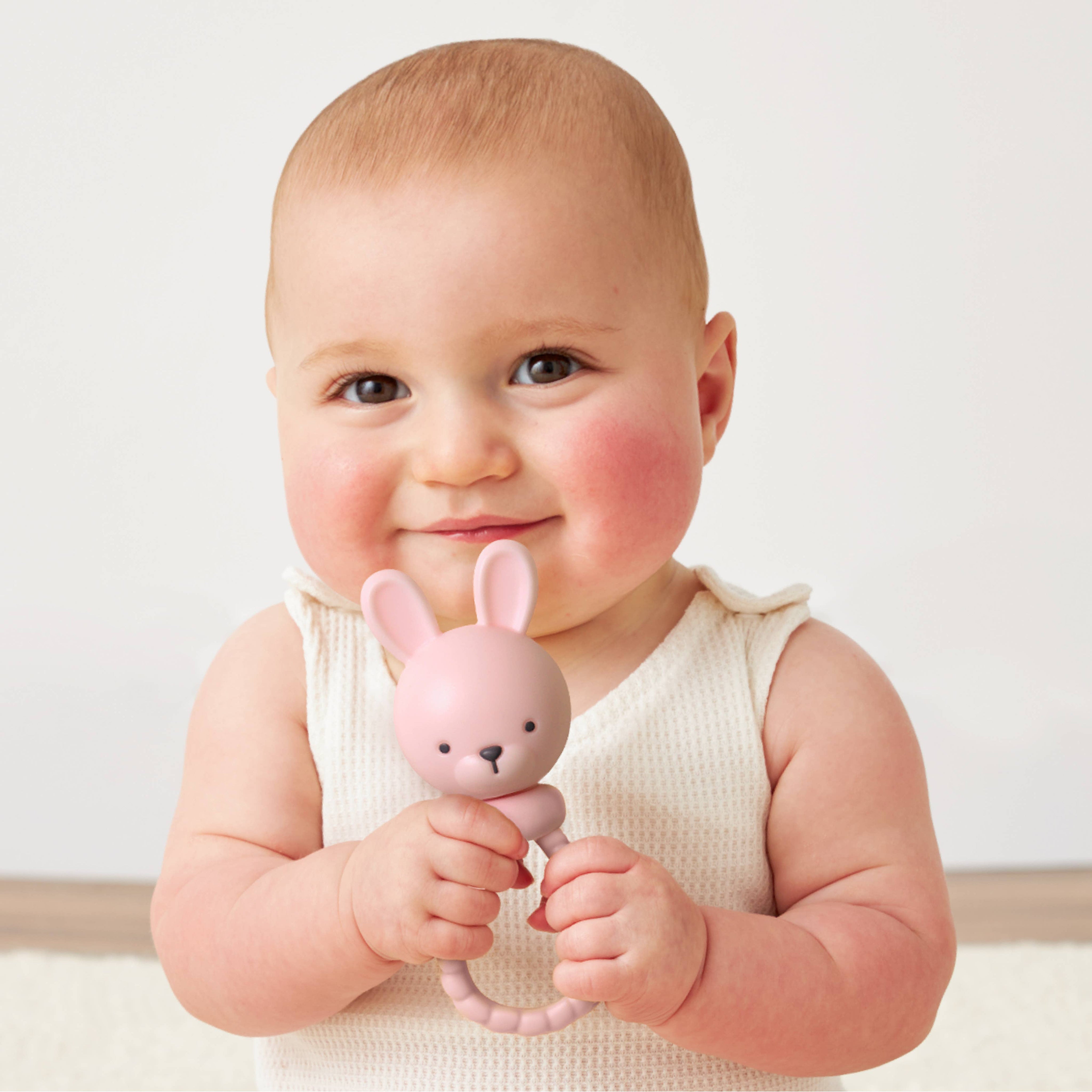 Pink Bunny Sweetie Rattle™ Pacifiers & Teethers Itzy Ritzy