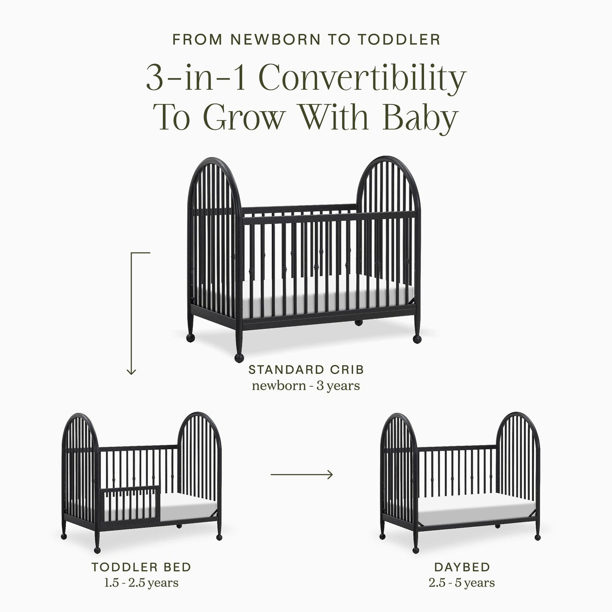 Alouette 3-in-1 Convertible Spindle Crib Cribs Namesake