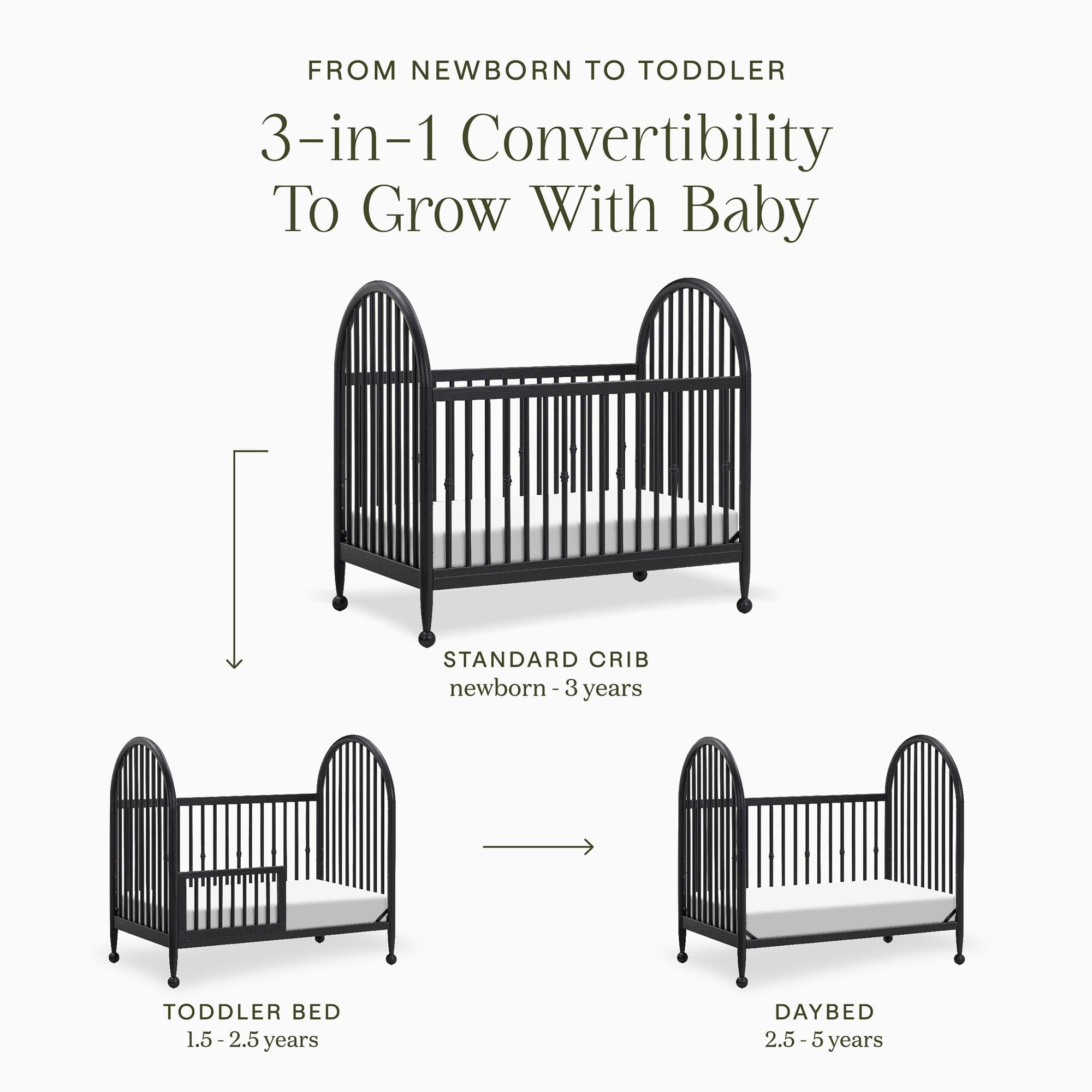 Alouette 3-in-1 Convertible Spindle Crib Cribs Namesake