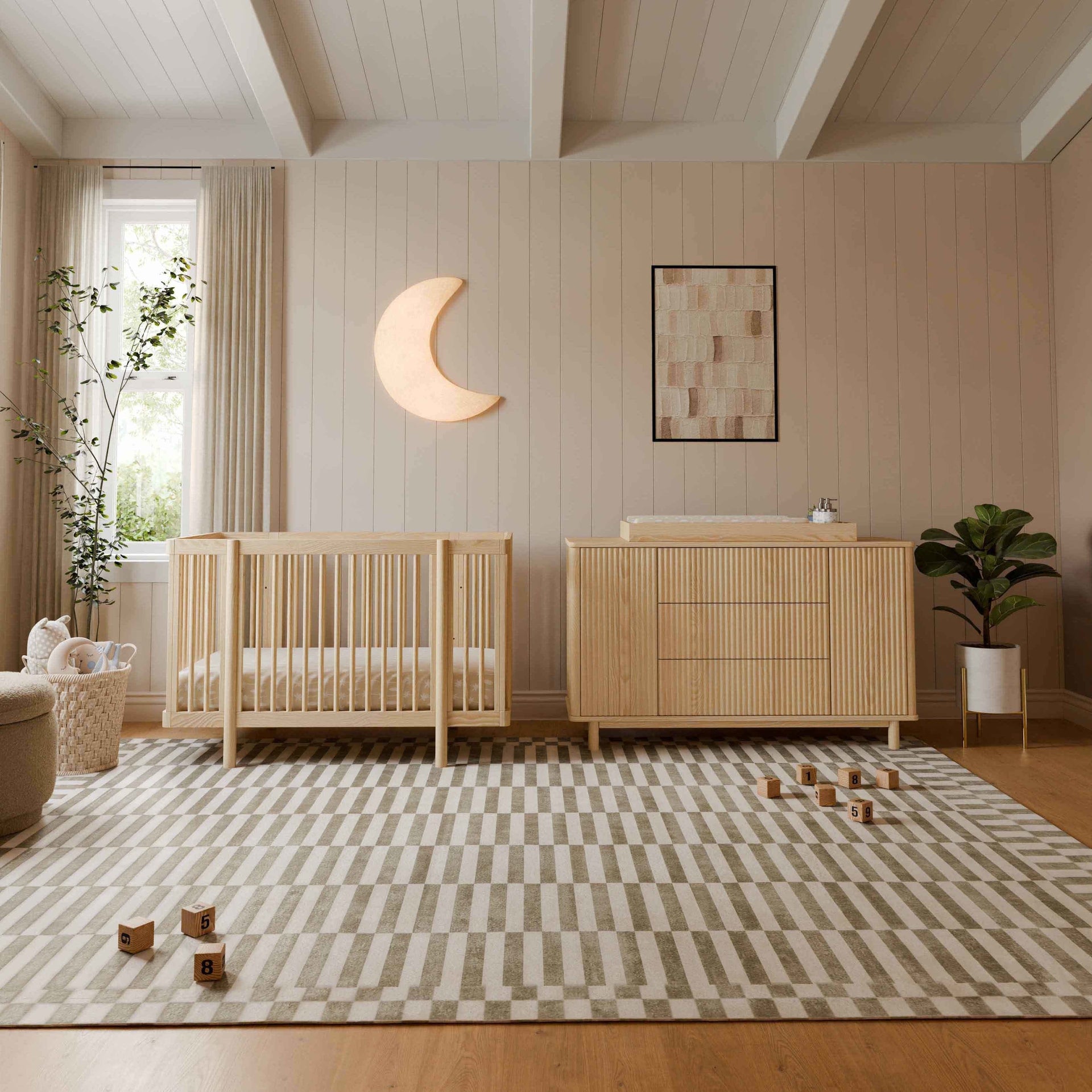 babyletto dresser Babyletto Hudson Dress Changer with Removable Tray, Washed Natural White main image 0