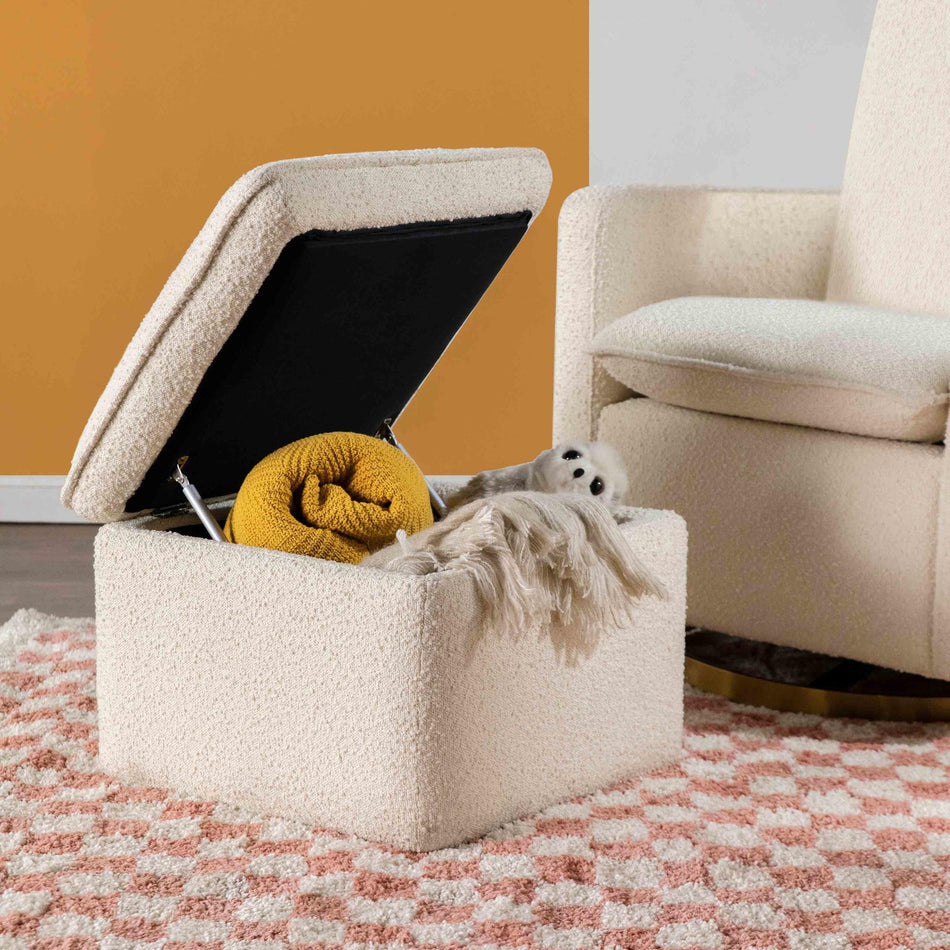 Cali Storage Ottoman in Boucle Ottomans Babyletto