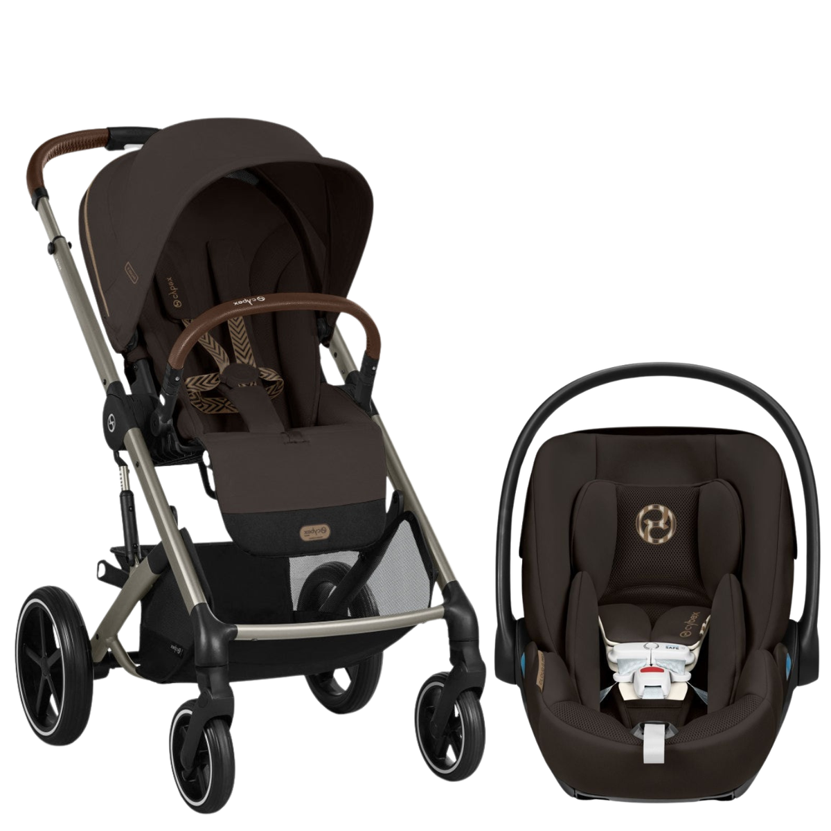Balios S Lux Stroller + Cloud G Pro Travel System Strollers - Travel Systems Cybex Chocolate Brown