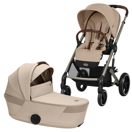 BALIOS S Lux Stroller + BALIOS Fold Cot Newborn Bundle Strollers - Singles Cybex Almond Beige